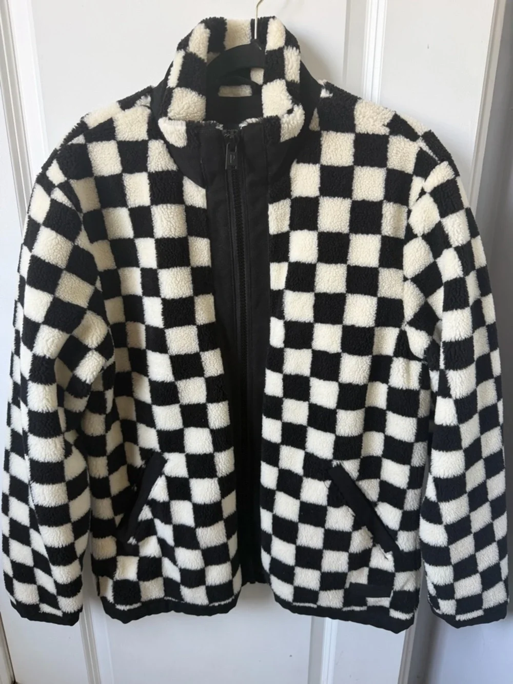 Pendleton Checkered Fleece Zip-Up Jacket - Black & White - Picture 3 of 5